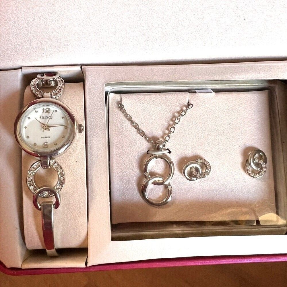 STUDIO TIME‎ Women's Watch Necklace Earrings Set
